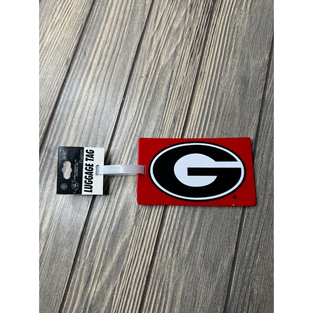 University Of Georgia Bulldogs Luggage Tag Red & Black Durable Plastic Travel Ac